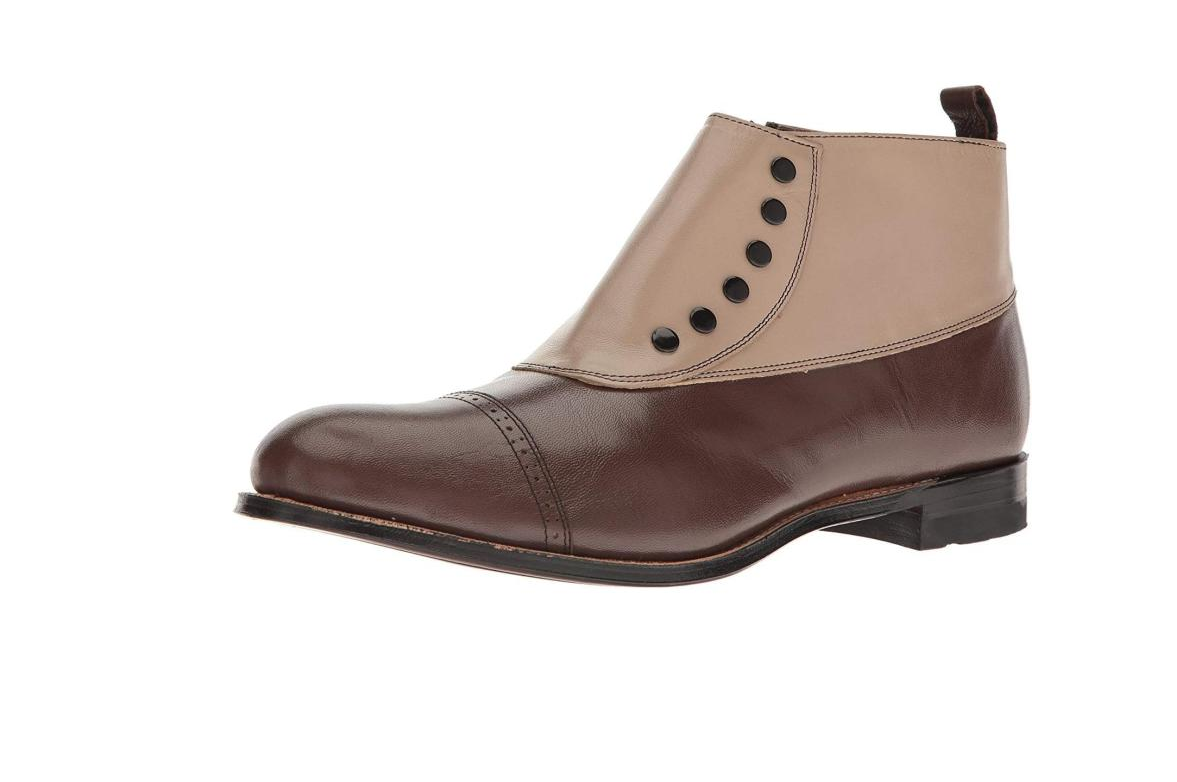 Stacy Adams Madison Cap Toe Spat Boot Multi Brown