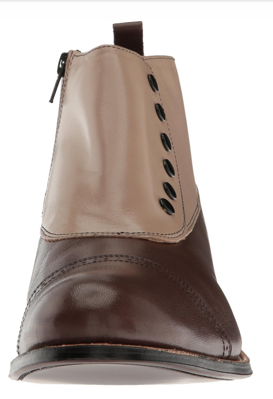 Stacy Adams Madison Cap Toe Spat Boot Multi Brown